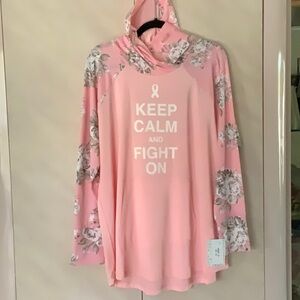 Pink Floral Hoodie with Motivational Print